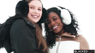 Black Gorgeous Nicole Kitt and BF Jason Luv Share Cute Snowbunny Stacy Cruz