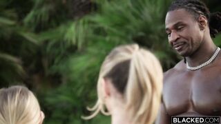 Black Tiny BFFs Coco Lovelock And Demi Hawks Share A Two BBC Creampie