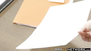 Redhead Lauren Phillips fucks the professor to pass the exam