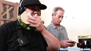 Softporn actress facialized on set