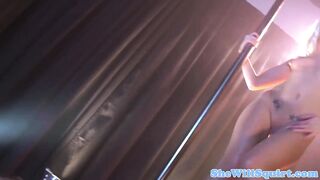 Glam stripper squirts onstage while fucking